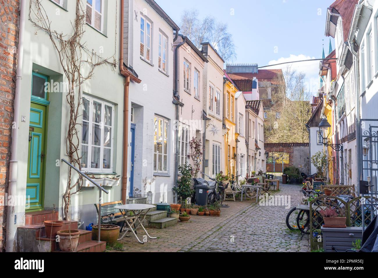 Historische Häuser in der Altstadt, Lübeck, Schleswig-Holstein, Bundesrepublik Deutschland Stockfoto