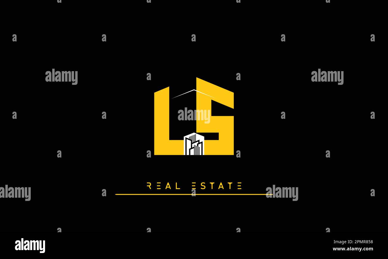 Immobilienbriefe Initialen Monogramm Logo LS , SL Stock Vektor