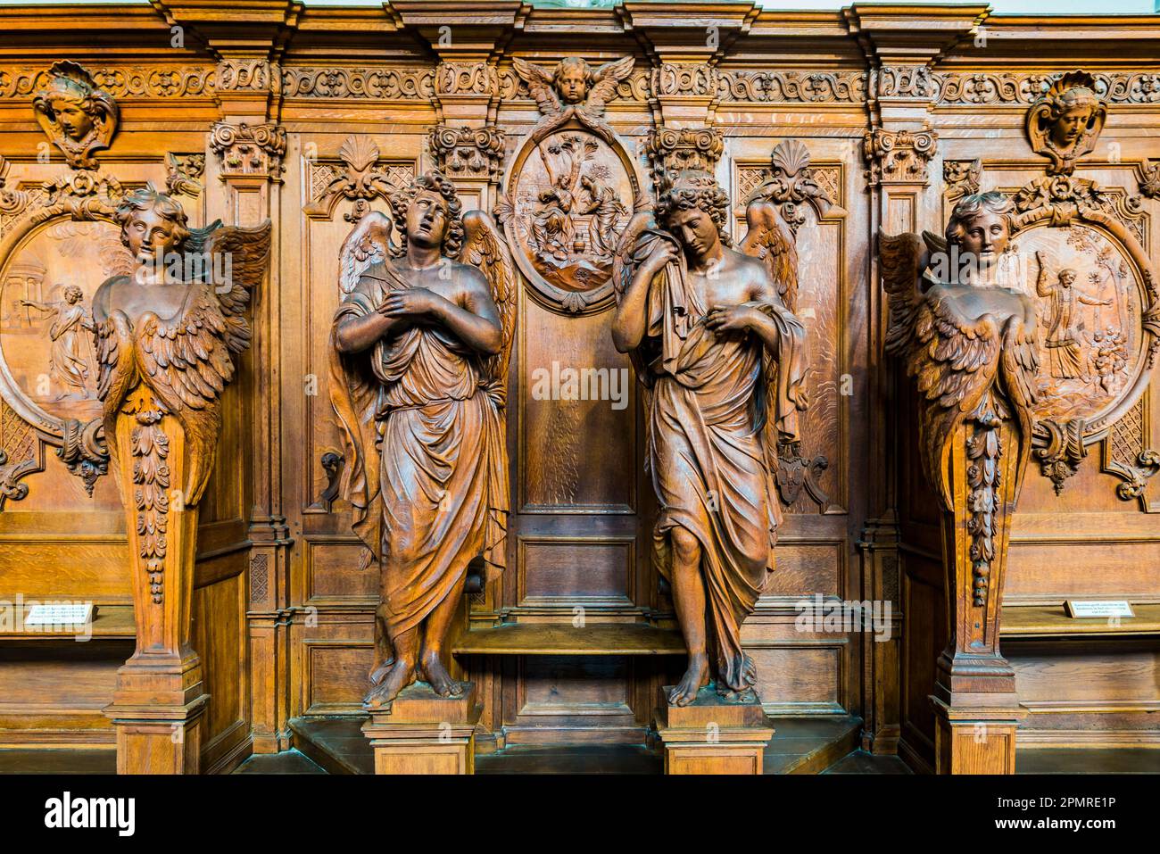 Die Beichte. St. Die Charles-Borromeo-Kirche ist eine Kirche im Zentrum von Antwerpen, die sich auf dem Hendrik-Gewissensplatz befindet. Antwerpen, Flämische Region, Belg Stockfoto