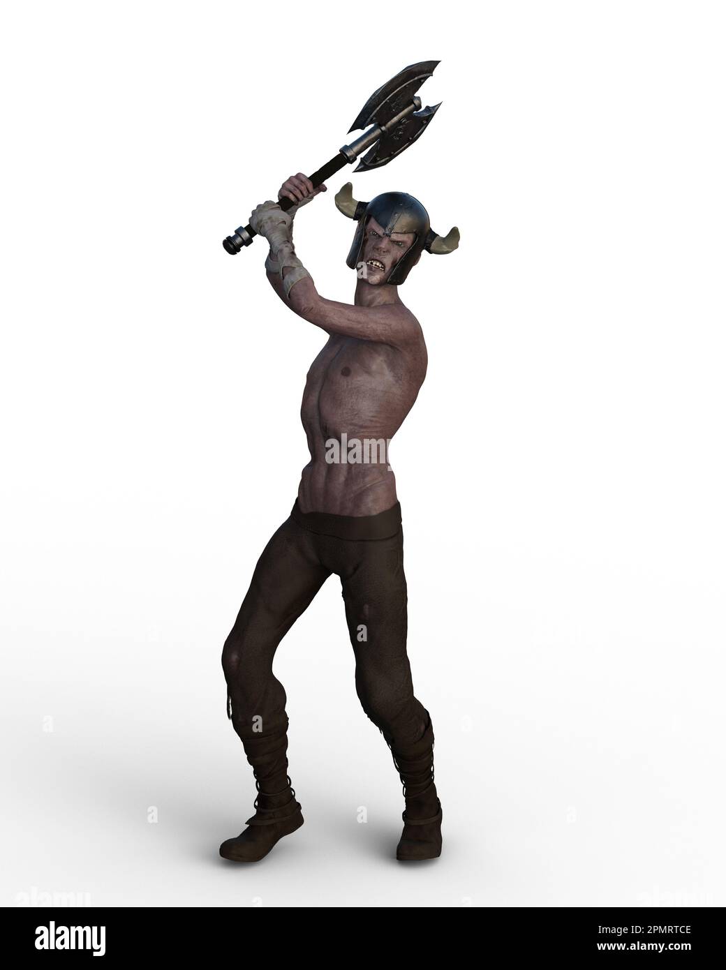 3D Abbildung eines Zombie-wikinger-Kriegers mit einem gehörntem Helm, der einen Schild hält und eine Axt schwingt, isoliert auf weißem Hintergrund. Stockfoto 3D Abbildung eines Zombie-wikinger-Kriegers mit einem gehörntem Helm, der einen Schild hält und eine Axt schwingt, isoliert auf weißem Hintergrund. Stockfoto