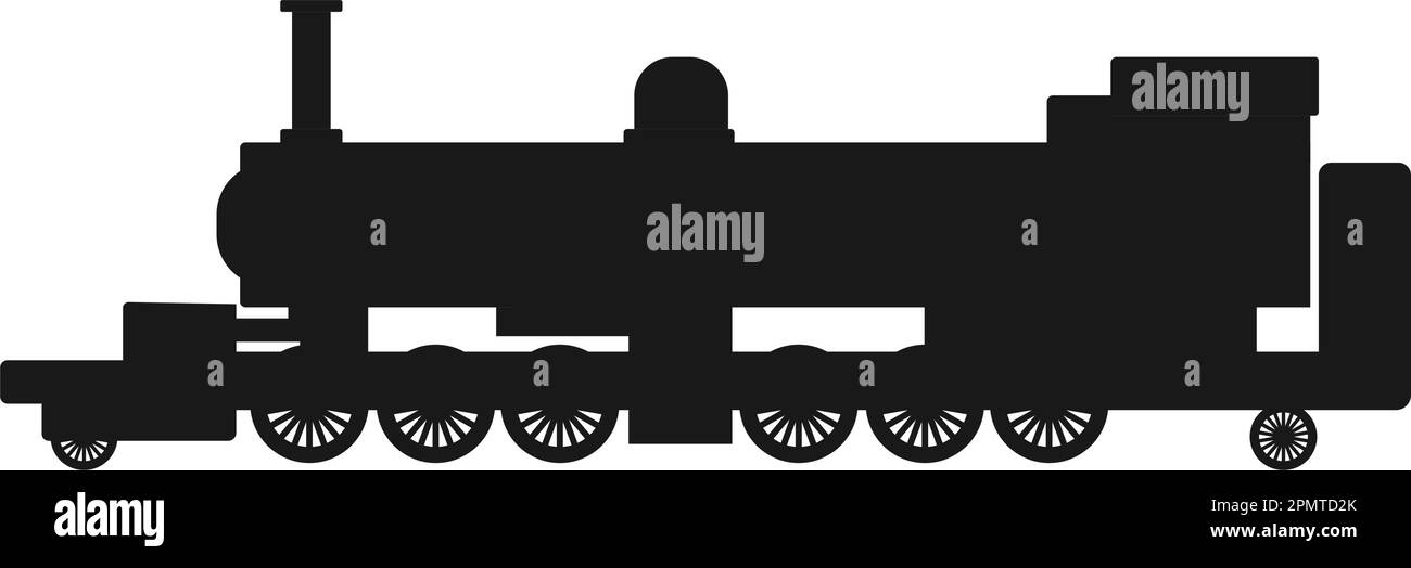Symboldesign der Dampflokomotive mit Vektorzeichnung Stock Vektor