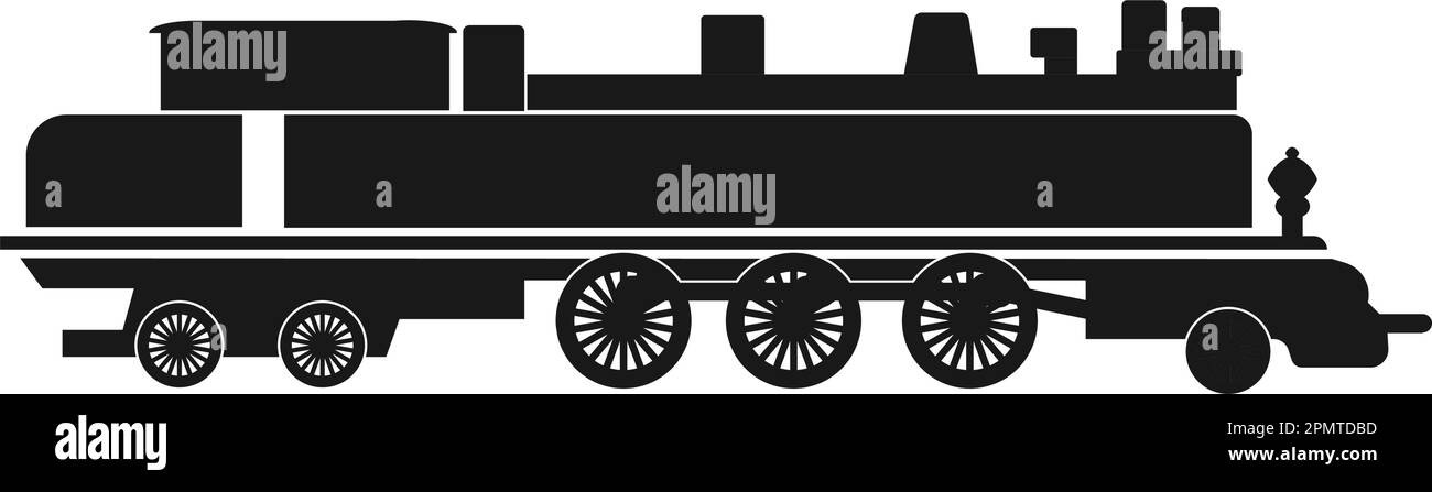 Symboldesign der Dampflokomotive mit Vektorzeichnung Stock Vektor