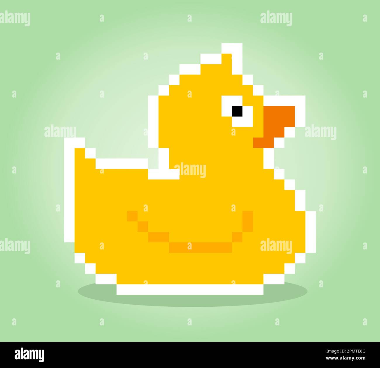 8 Bit Gummiente Pixel. Tiervektordarstellung Stock Vektor