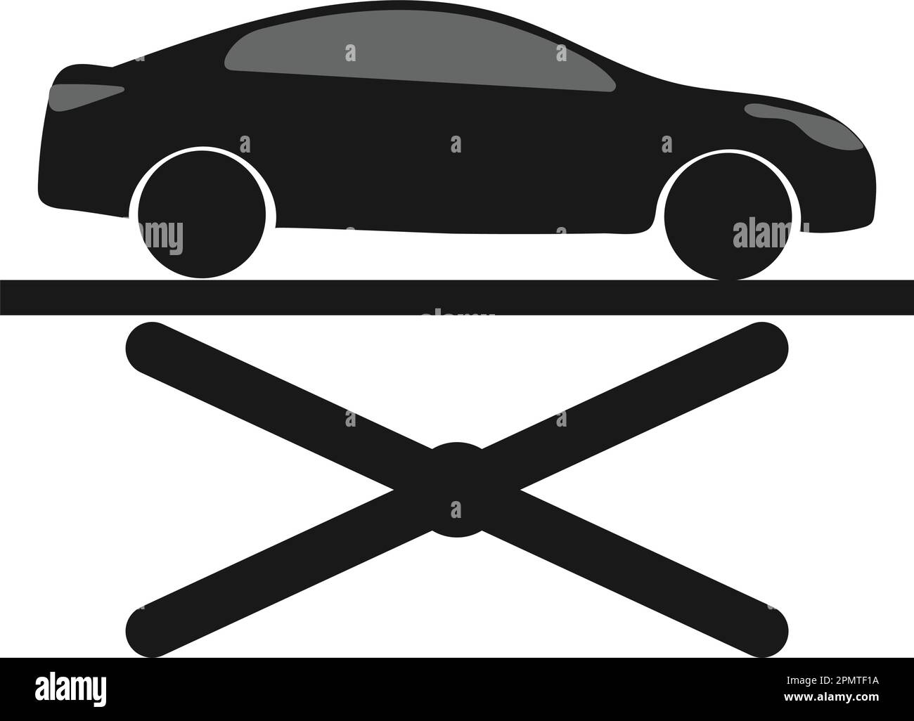 Hydraulische Hebebühne – Vektordarstellung Stock Vektor
