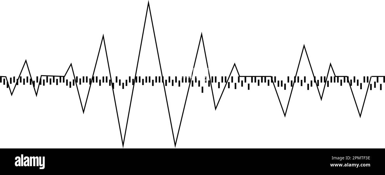 Design mit Symbolen für das Schallwellenspektrum Stock Vektor