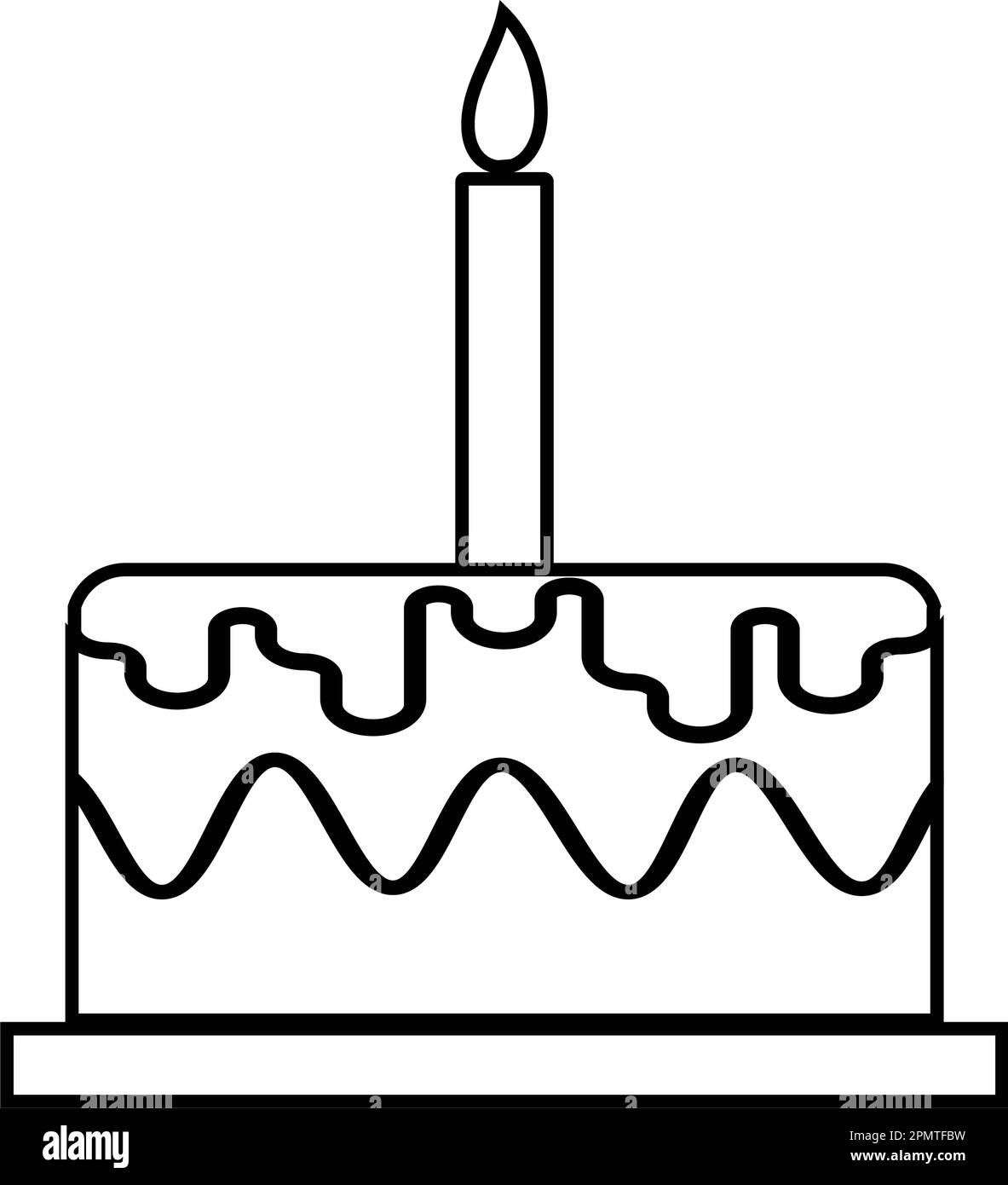 Geburtstagskuchen-Symbol-Design Stock Vektor