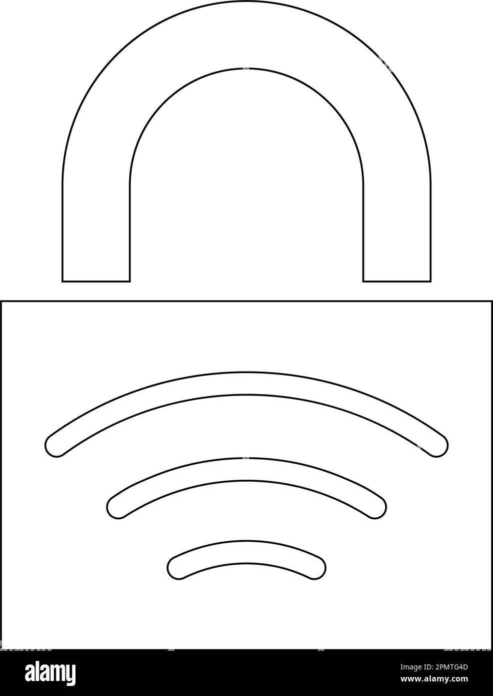Symbol für gesperrtes WiFi-Signal Vektordarstellung Symboldesign Stock Vektor
