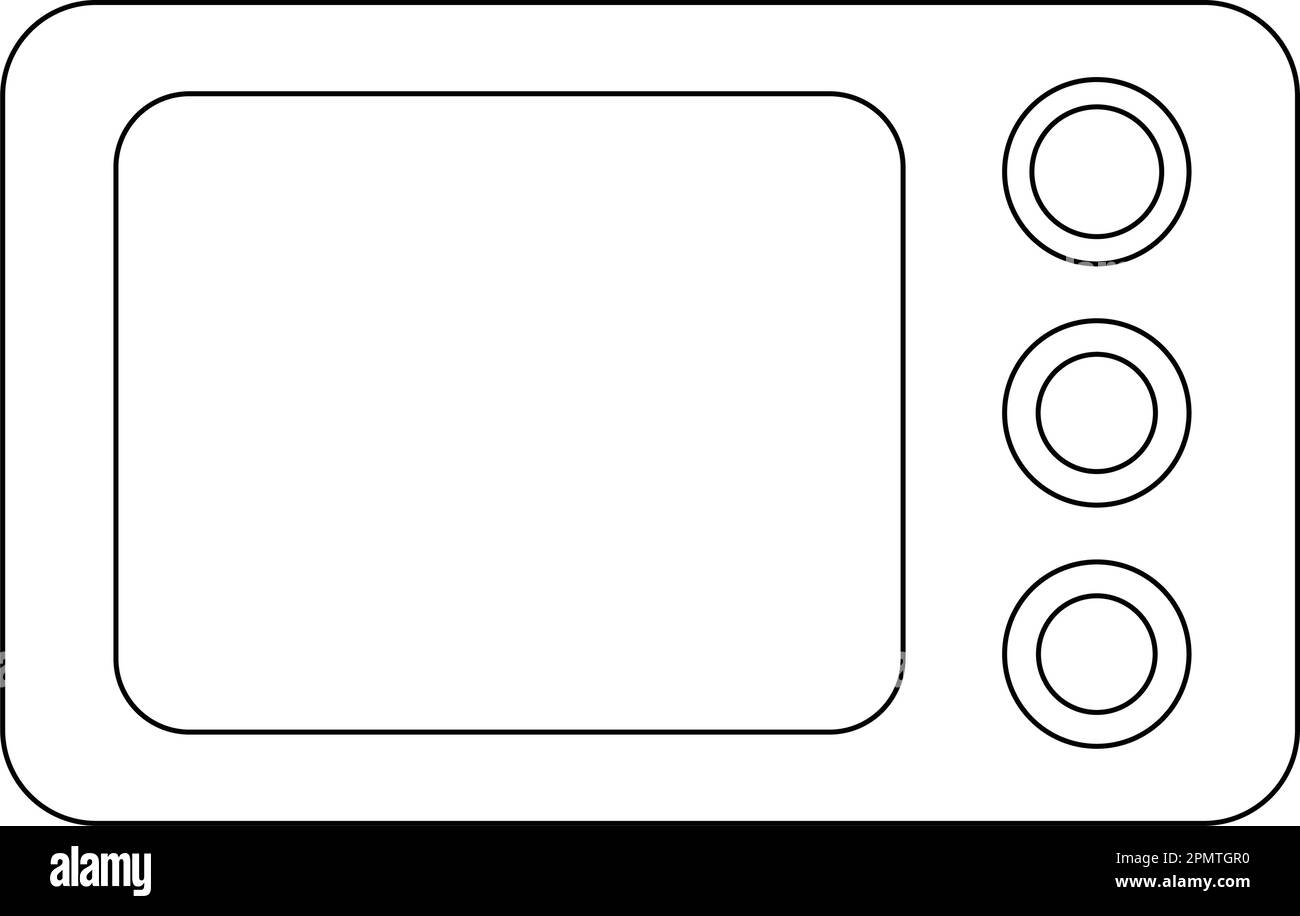 Mikrowellenvektorsymbol mit flachem Design. Stock Vektor