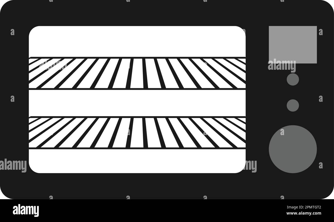 Mikrowellenvektorsymbol mit flachem Design. Stock Vektor