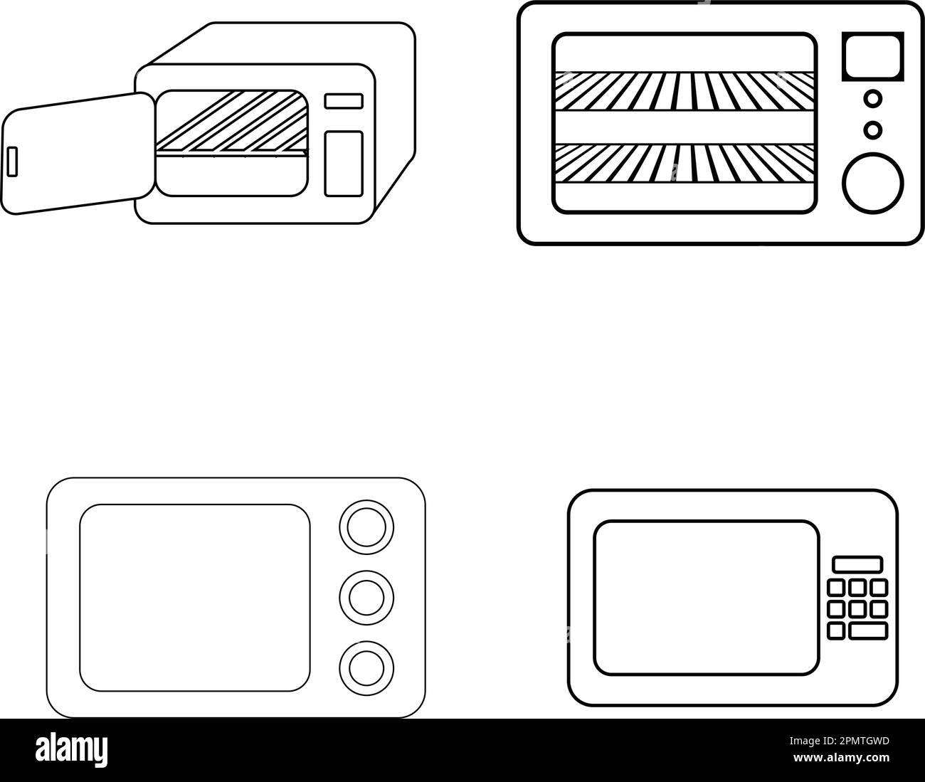 Mikrowellenvektorsymbol mit flachem Design. Stock Vektor
