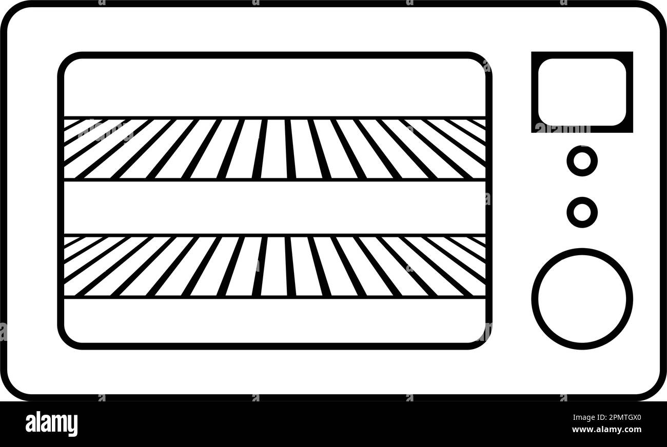 Mikrowellenvektorsymbol mit flachem Design. Stock Vektor