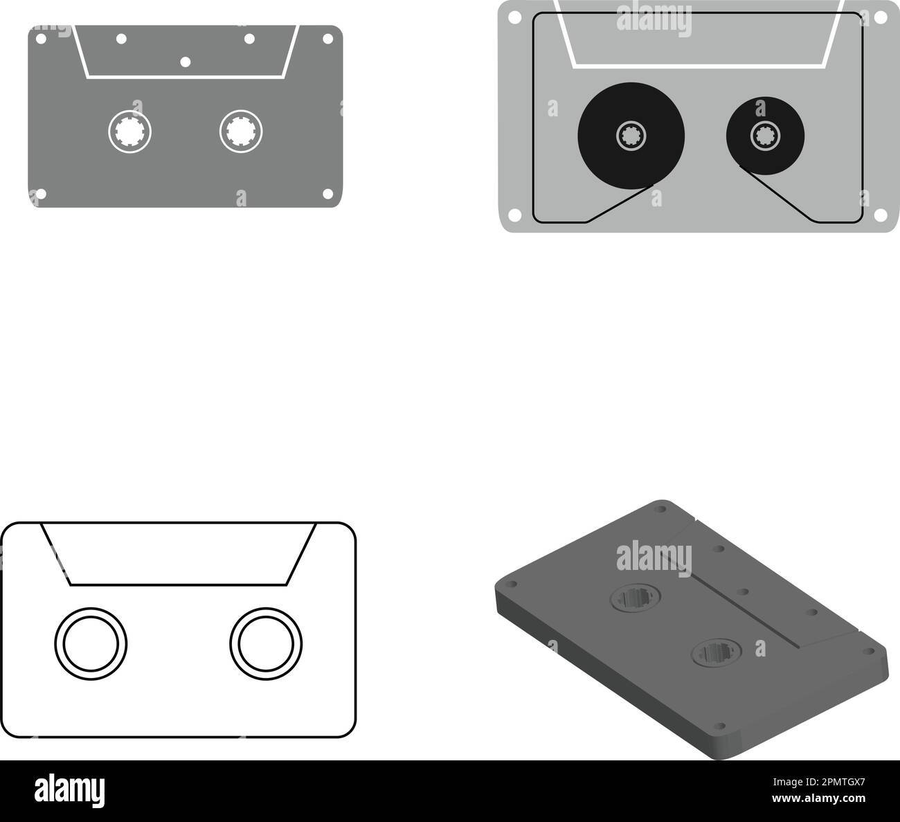 Design der Vektordarstellung für Kassettensymbole Stock Vektor
