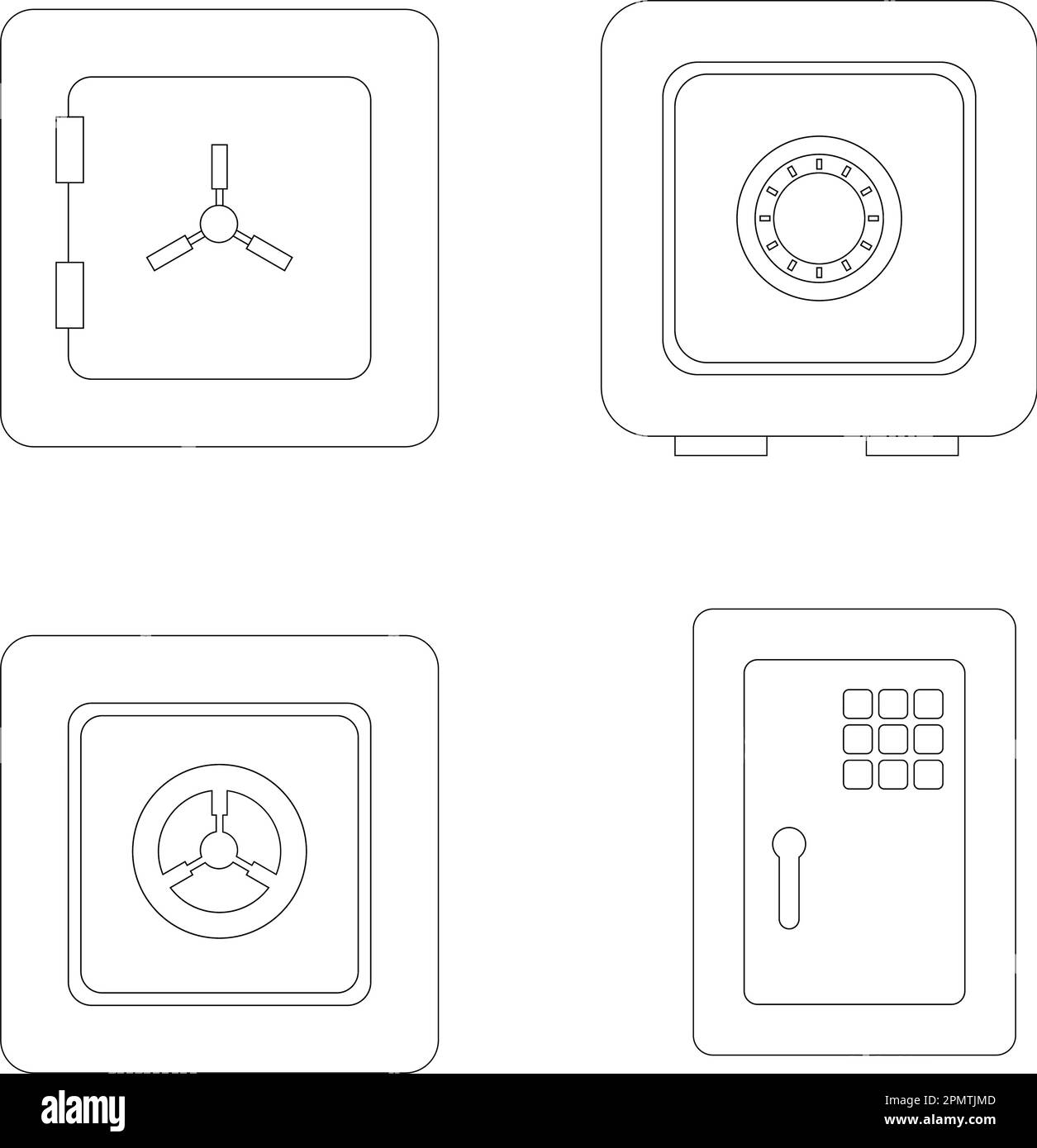 Vektorgrafik für sichere Symbole flaches Design. Stock Vektor