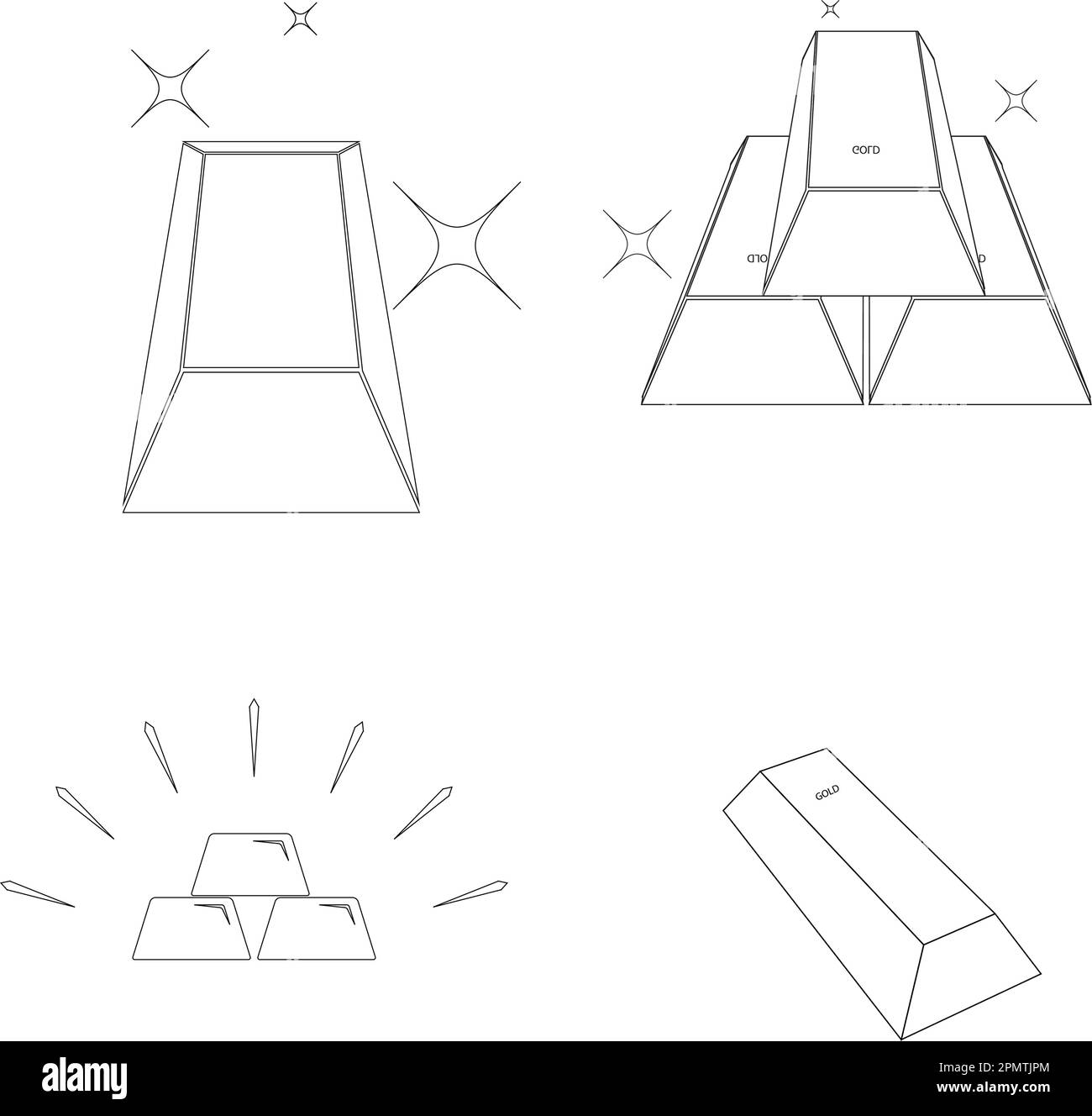 Design-Vorlage für Vektordarstellung mit goldenem Balkensymbol. Stock Vektor