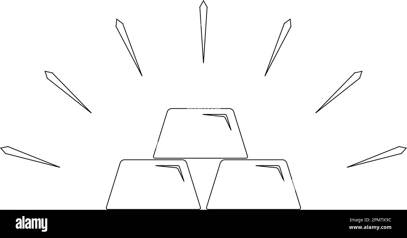 Design-Vorlage für Vektordarstellung mit goldenem Balkensymbol. Stock Vektor