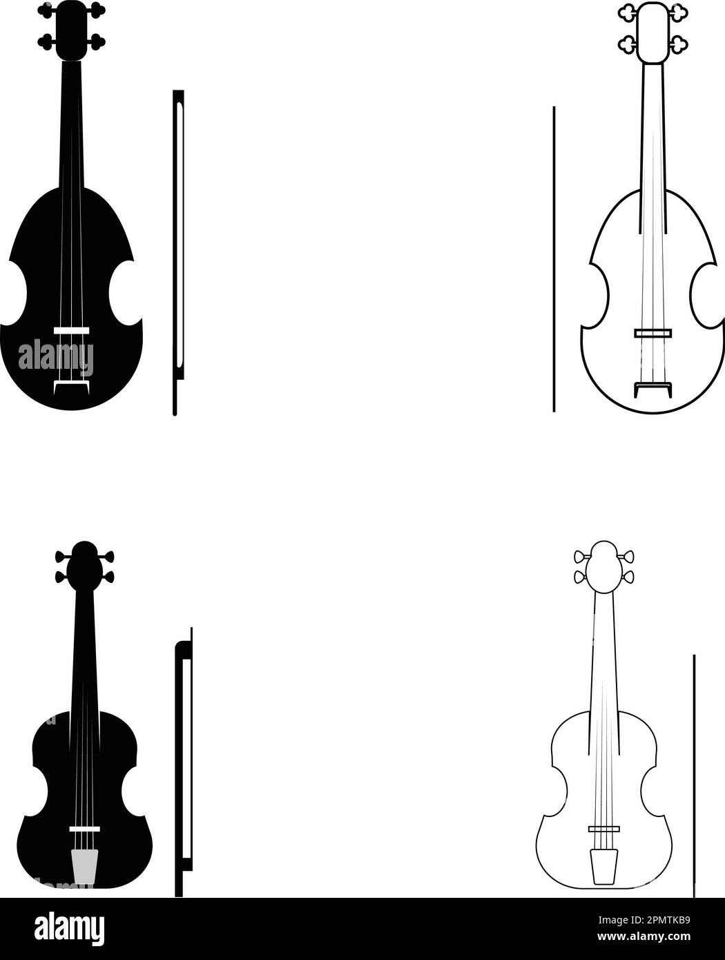 Logo-Vorlage für Violinvektorsymbol. Stock Vektor