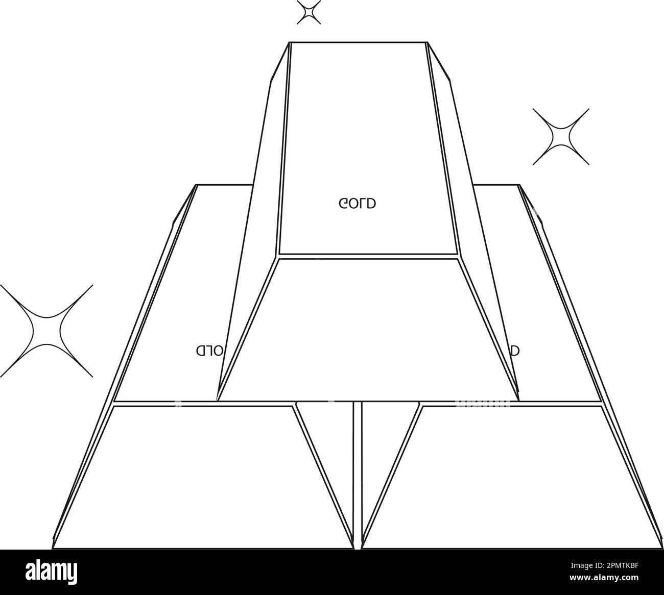 Design-Vorlage für Vektordarstellung mit goldenem Balkensymbol. Stock Vektor