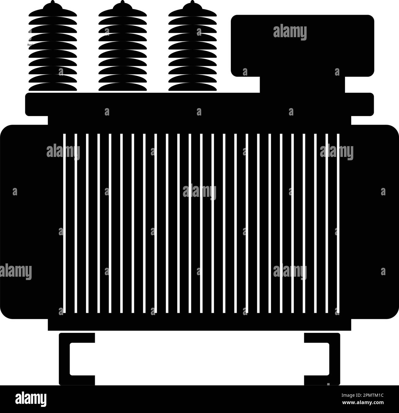 Elektrischer Hochspannungstransformator Symboldesign mit Vektorsymbolen Stock Vektor