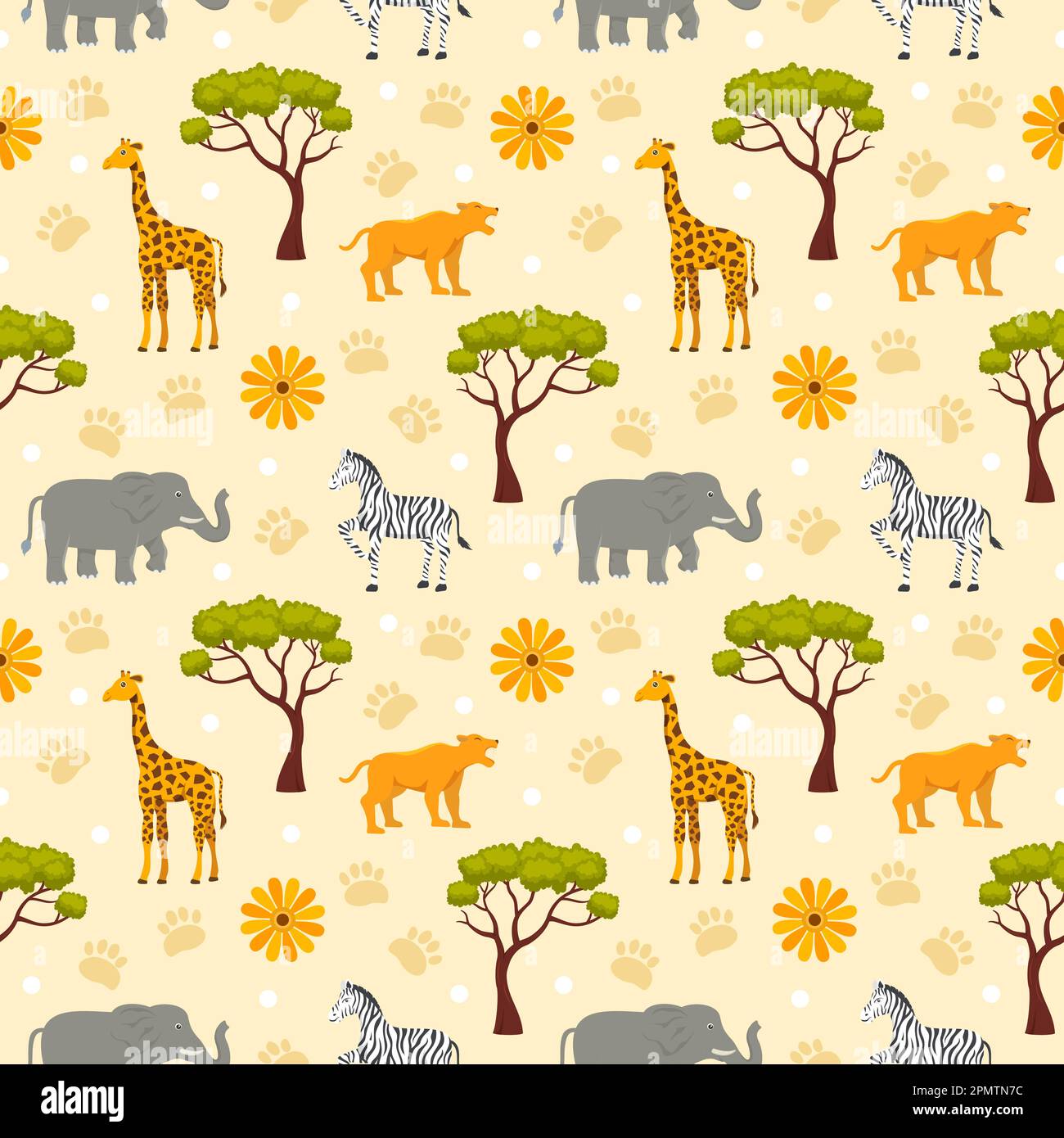 Happy Africa Day nahtloses Muster-Design mit afrikanischen Stammesfiguren Dekoration in Vorlage handgezeichnete flache Cartoon-Illustration Stock Vektor