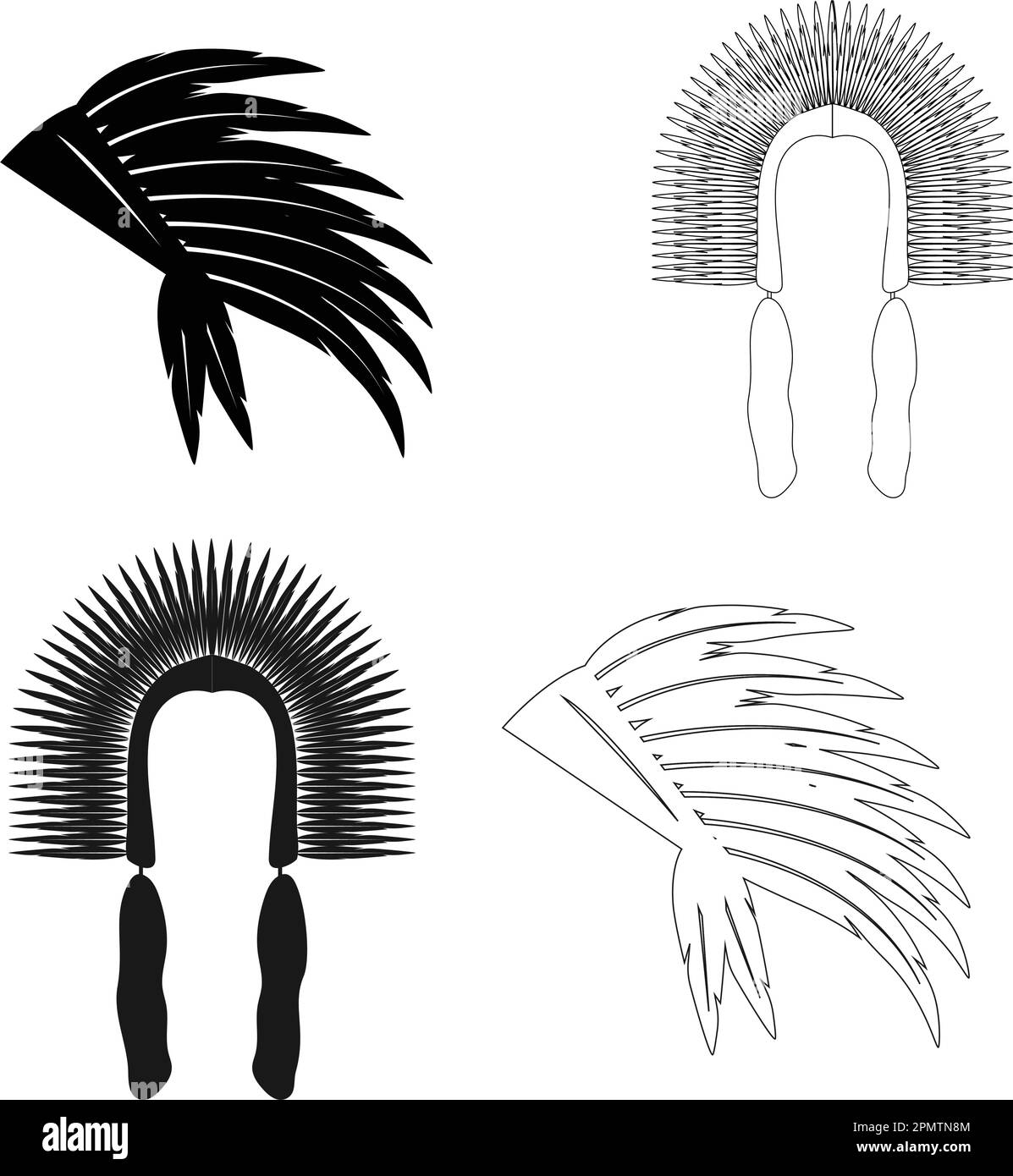 American Native Chief Head Indian Logo-Vektordesign Stock Vektor