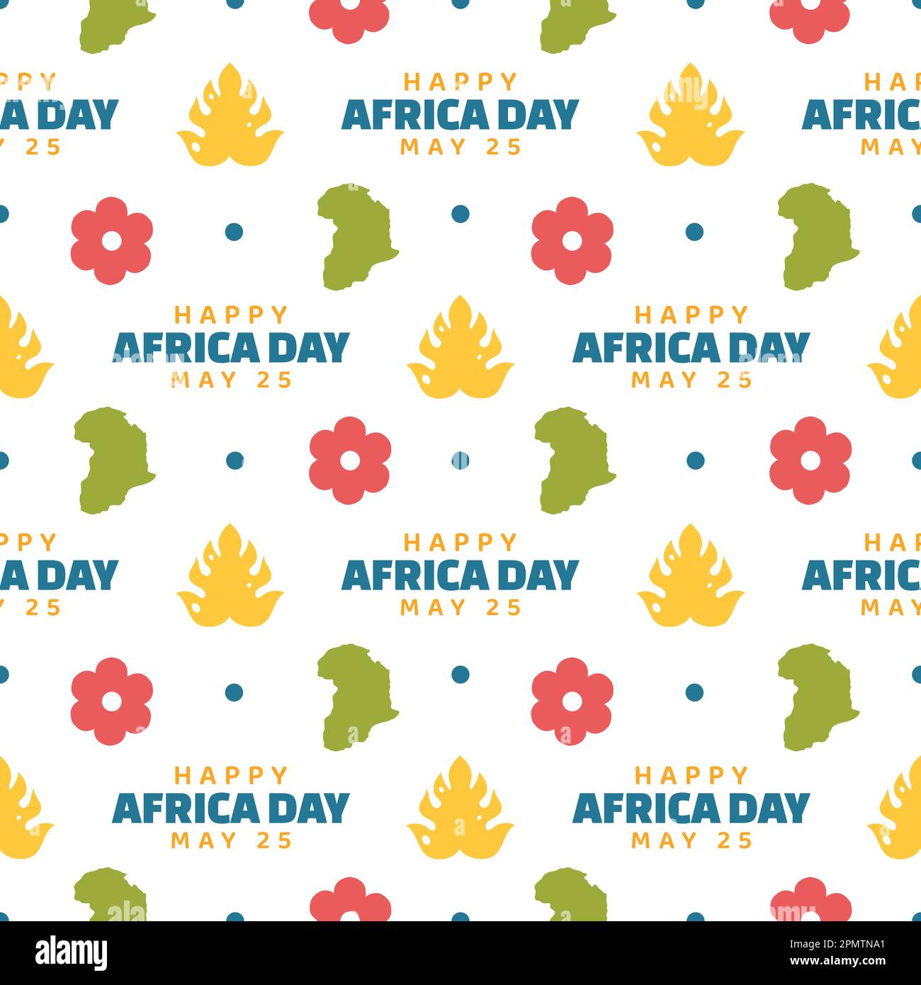 Happy Africa Day nahtloses Muster-Design mit afrikanischen Stammesfiguren Dekoration in Vorlage handgezeichnete flache Cartoon-Illustration Stock Vektor