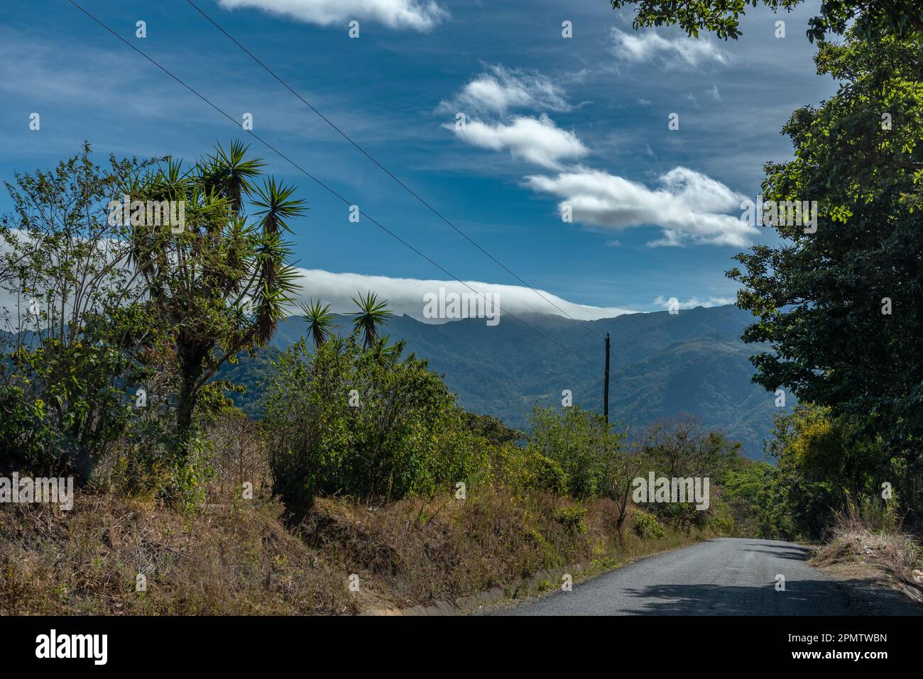 Landschaft des Talamanca-Gebirges in der Nähe der Stadt Boquete, Chiriqui, Panama Stockfoto