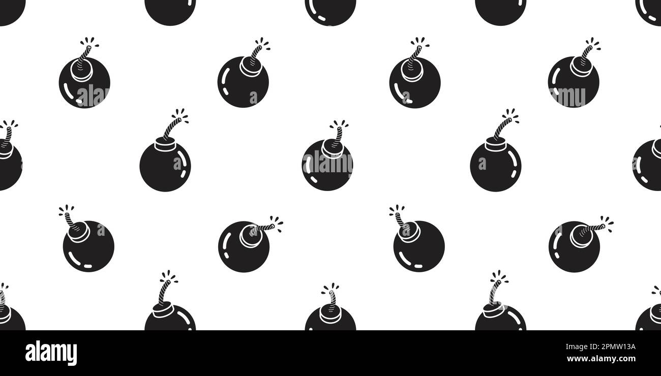 Bombe Seamless Pattern Vektorsymbol Granate Cartoon isolierter Hintergrund Stock Vektor