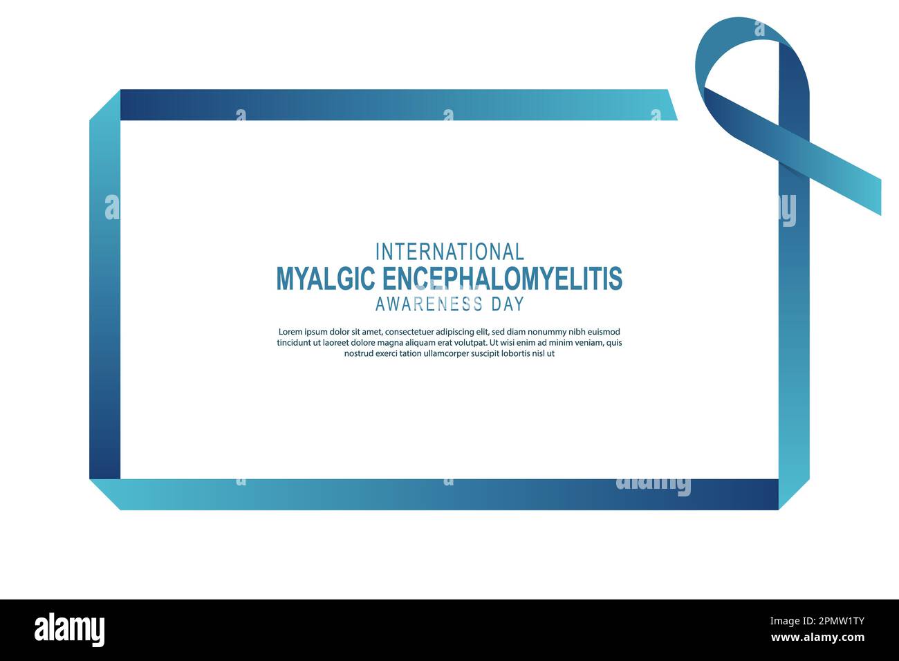 Hintergrund des Internationalen Myalgischen Enzephalomyelitis-Aufklärungstages. Gesundheit, Bewusstsein, Bildung. Vektordarstellung. Stockfoto