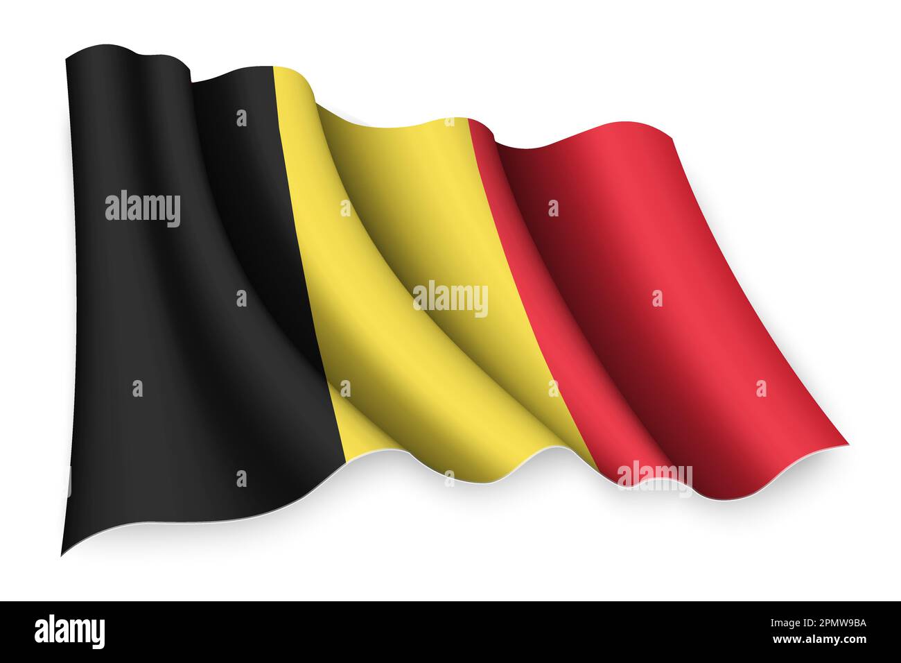 Realistische Wackelflagge Belgiens Stock Vektor