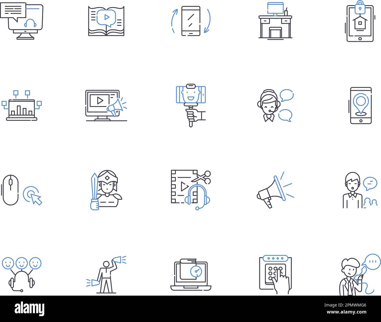 TV-Symbolsammlung. TV, TV, Set, Bildschirm, Monitor, Flatscreen, TV-Set Vektor und Illustration Konzept Set. Rohr, Kasten Stock Vektor