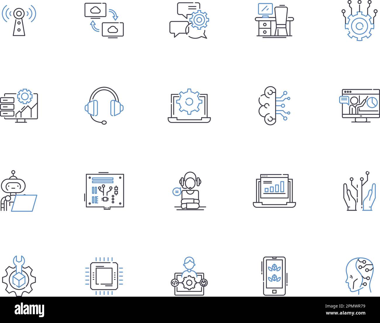 Geek-Nerds zeigen Icons-Kollektion auf. Streber, Nerds, Hacker, Gamer, Techies, Konzeptsatz für Programmierer, Computerfans und -Enthusiasten. ES Stock Vektor