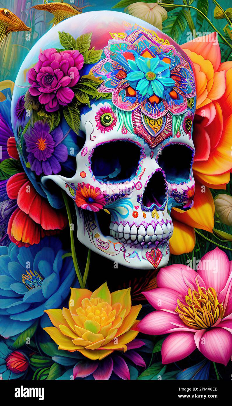 Mexikanischer Totenschädel Stockfoto