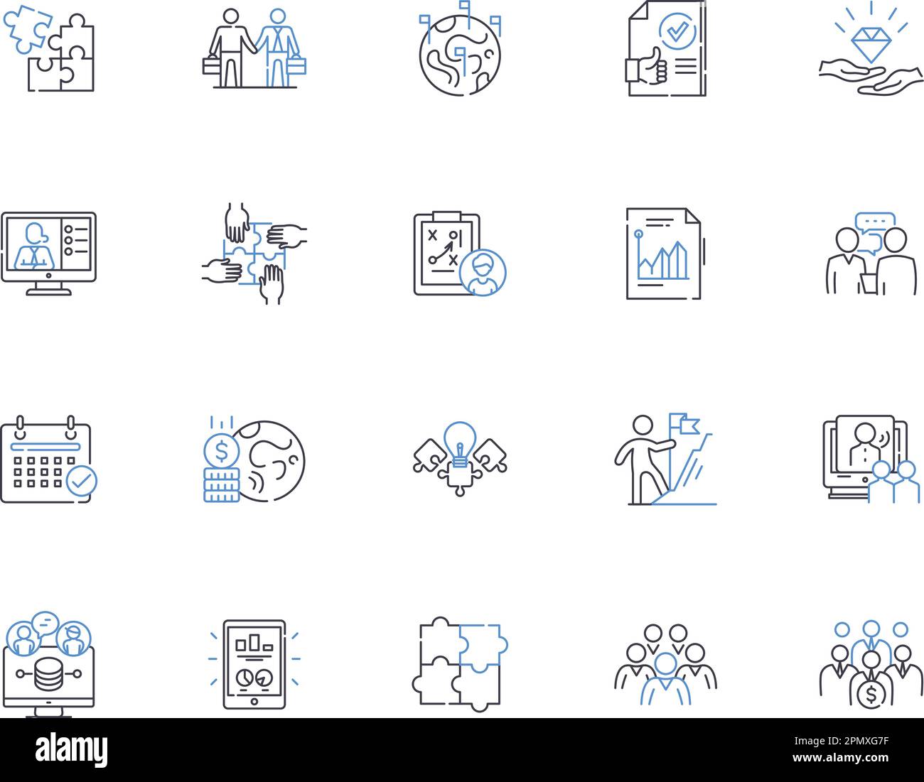 Symbolsammlung "Projektstruktur". Projekt, Planung, Aufgabe, Management, Ziel, Ergebnis, Aktivitätsvektor und Illustrationskonzept. Konstruktion, Struktur Stock Vektor