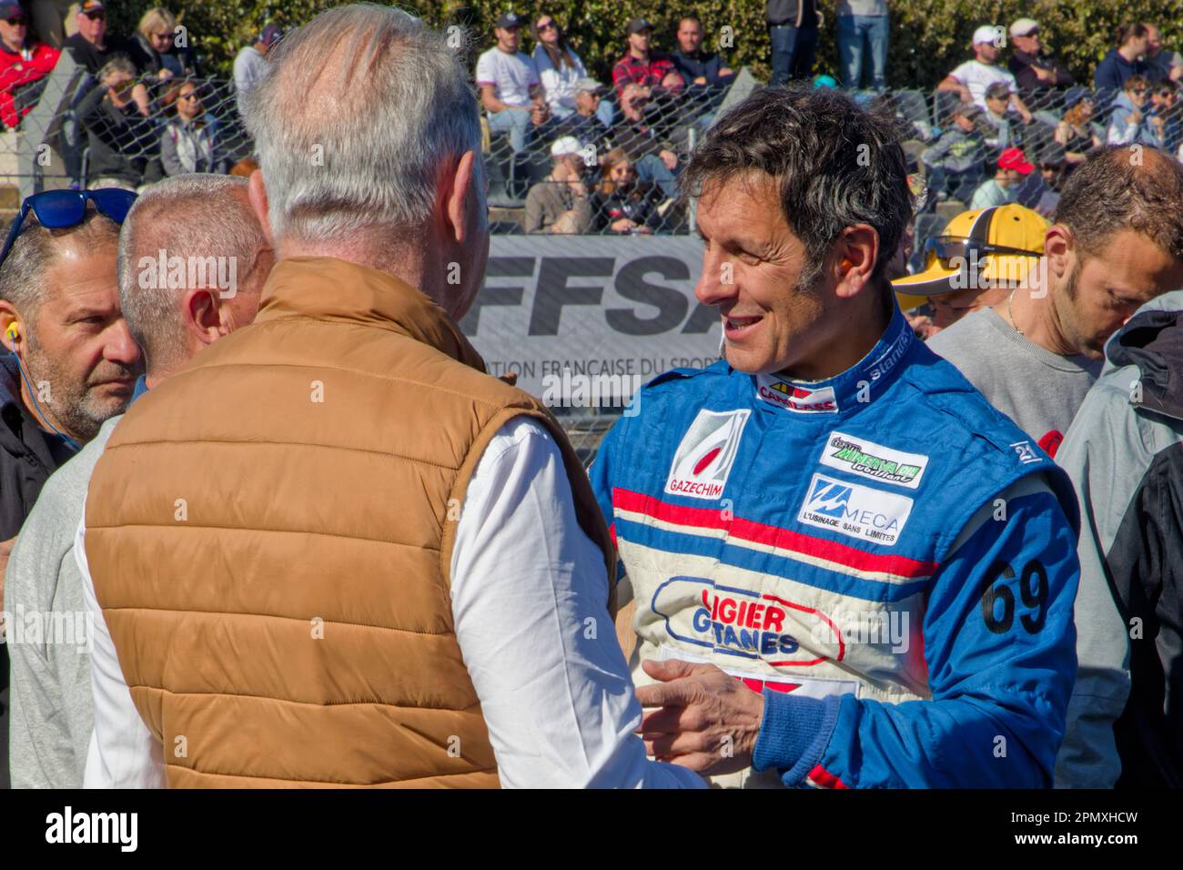 LE CASTELLET, FRANKREICH, 9. April 2023 : französischer Fahrer Soheil Ayari während des fünften französischen historischen Grand Prix auf dem Circuit Paul Ricard Stockfoto