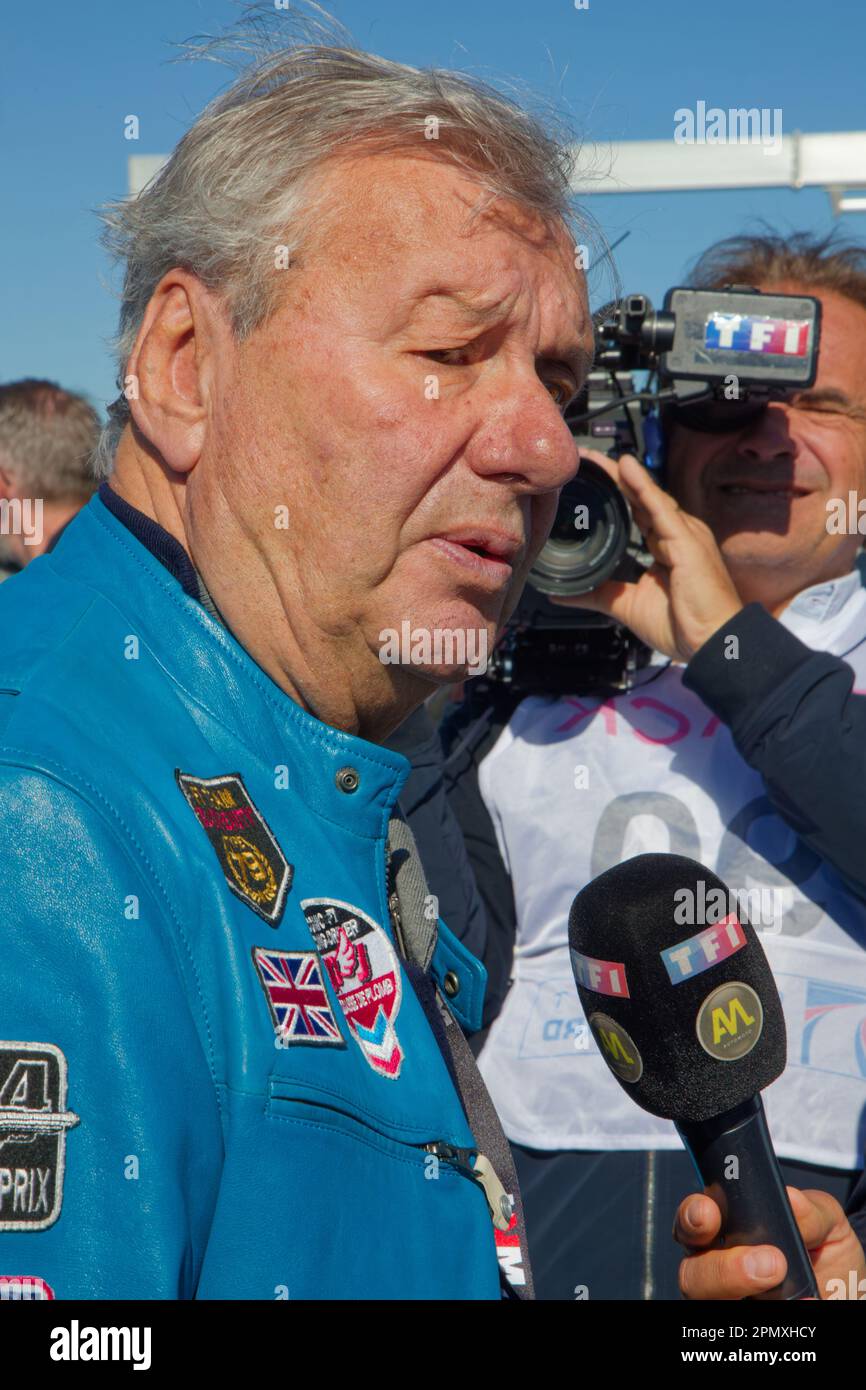 LE CASTELLET, FRANKREICH, 8. April 2023 : ehemaliger französischer Fahrer Jean-Pierre Jarier aus dem Jahr F1 während des fünften französischen historischen Grand Prix auf dem Circuit Paul Ricard Stockfoto