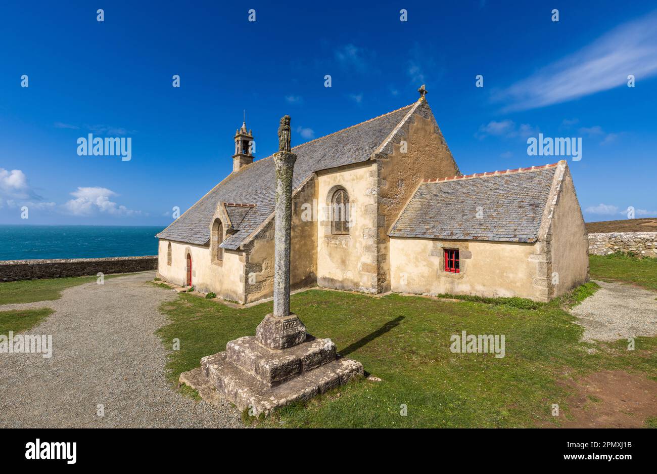 Chapelle Sainte-they in La Pointe du Van an der Westküste der Bretagne, Frankreich Stockfoto