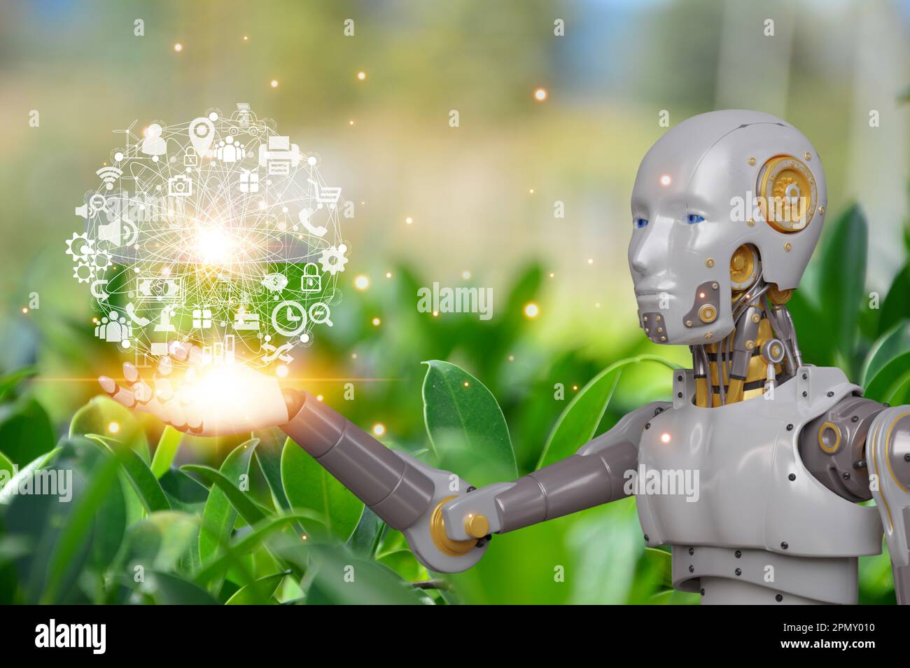 Entwicklungskonzept für maschinelles Lernen mit künstlicher Intelligenz Stockfoto