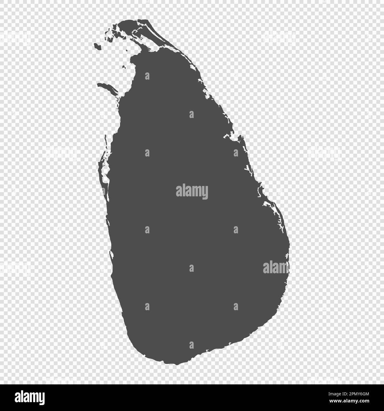 Sehr detaillierte isolierte Karte – Sri Lanka Stock Vektor