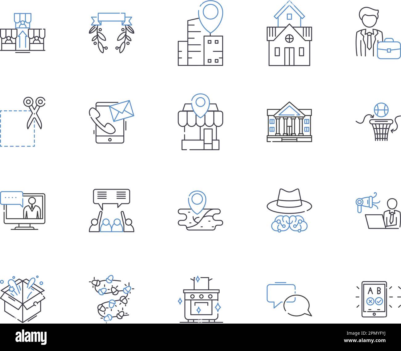 City Delivery Outline Icons Kollektion. Stadt, Lieferung, Ort, Versand, Versand, Konzeptsatz Kurier, Postvektor und Illustration. Fracht Stock Vektor