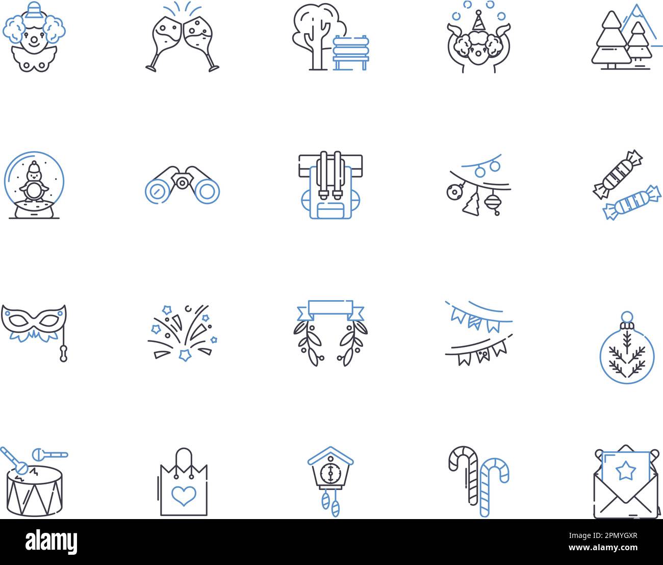 Holiday Outline Icons Kollektion. Urlaub, Feste, Ausflug, Feier, Festessen, Break-, Feiertagsvektor- und Zeichnungskonzeptsatz. Gesellig, Fröhlich Stock Vektor Holiday Outline Icons Kollektion. Urlaub, Feste, Ausflug, Feier, Festessen, Break-, Feiertagsvektor- und Zeichnungskonzeptsatz. Gesellig, Fröhlich Stock Vektor
