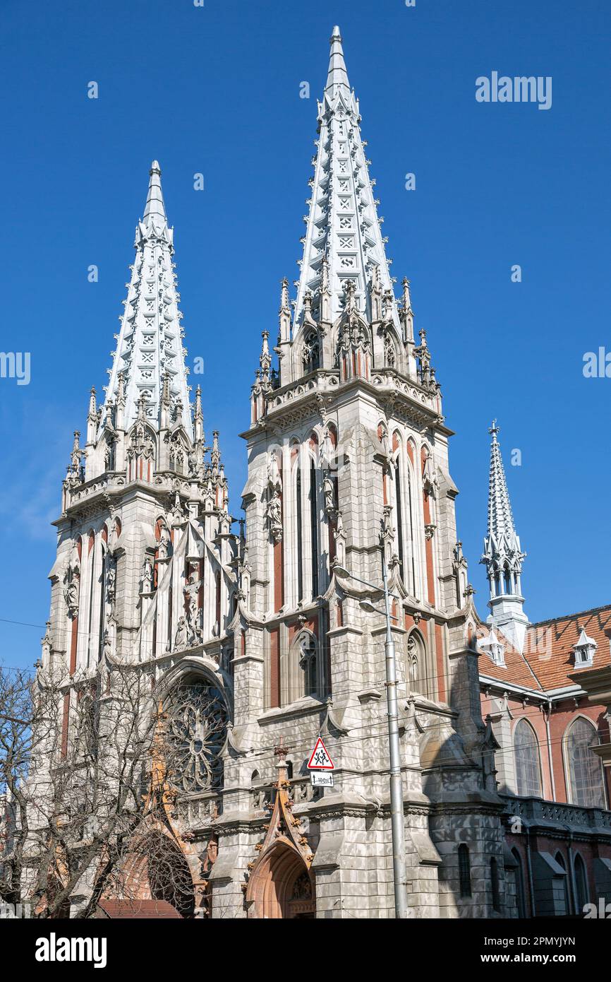 Blick auf St. Michael Cathedral in der Innenstadt von Kiew, Ukraine. Stockfoto