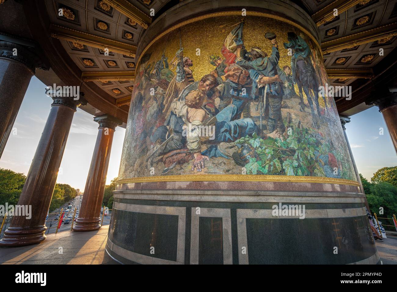 Mosaike zur Erinnerung an die Vereinigung Deutschlands am Fuße der Siegessäule - Berlin Stockfoto