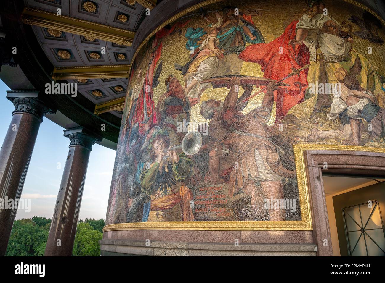 Mosaike zur Erinnerung an die Vereinigung Deutschlands am Fuße der Siegessäule - Berlin Stockfoto