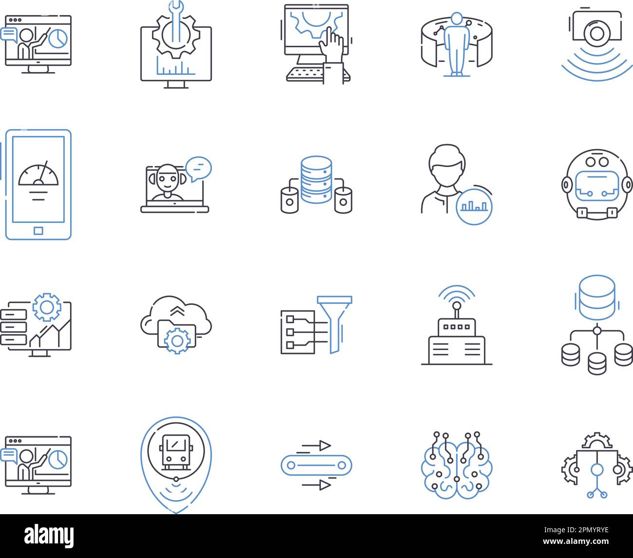 Robotik-Prozessautomatisierung zeigt die Symbolsammlung an. Robotik ...