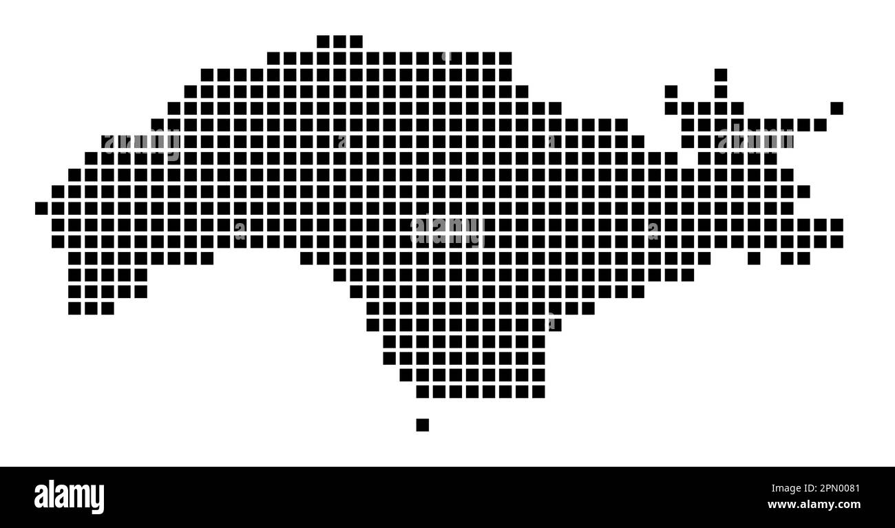 Samos-Karte. Karte von Samos im gepunkteten Stil. Die Inselgrenzen sind mit Rechtecken für Ihr Design gefüllt. Vektordarstellung. Stock Vektor