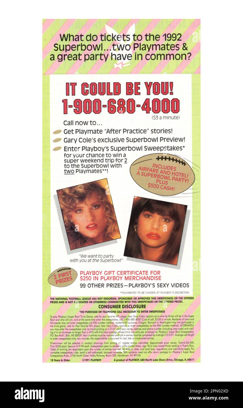 Vintage „Playboy“, Magazinausgabe vom Dezember 1991, USA Stockfoto