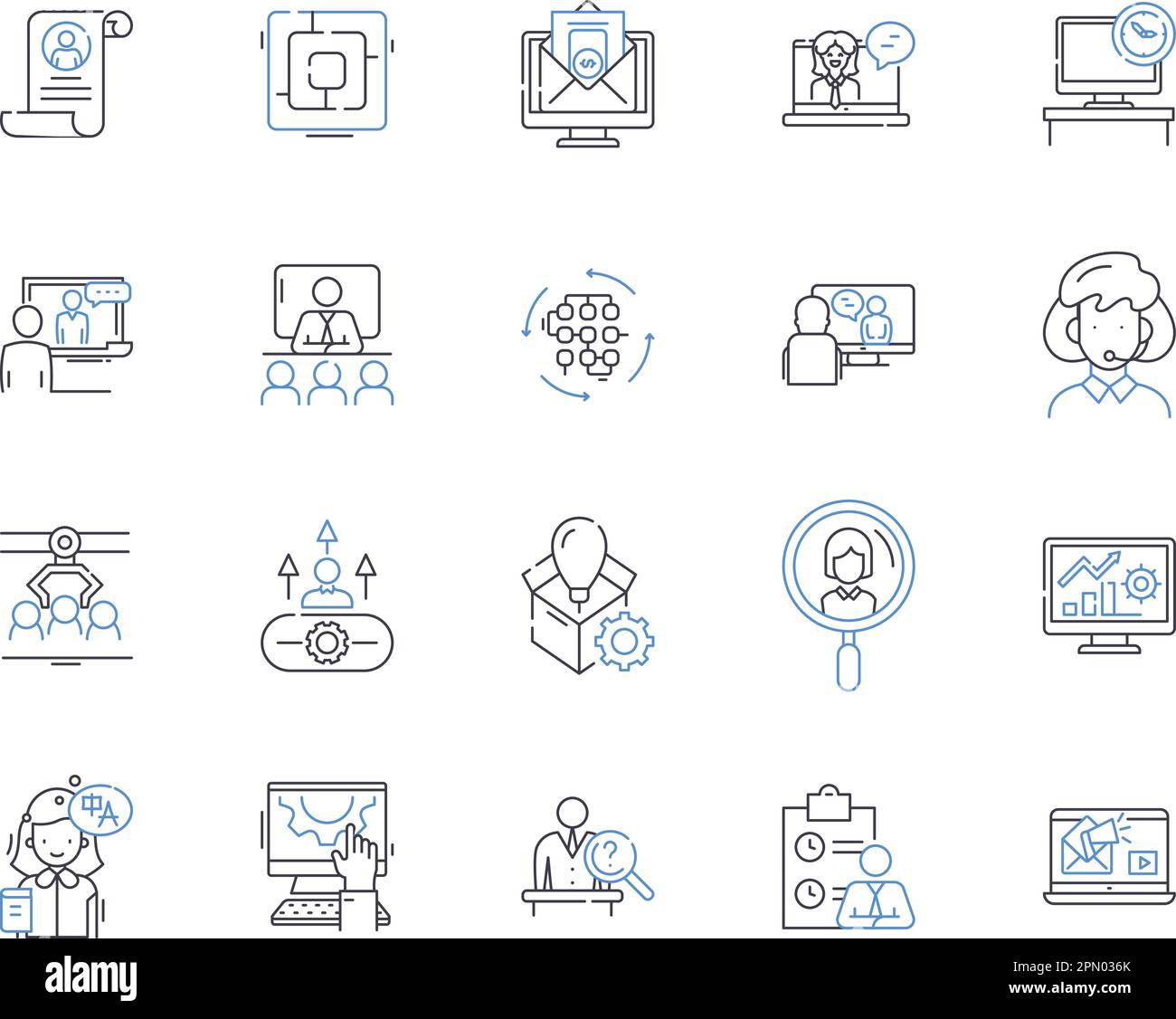 Unternehmensabteilung stellt Symbolsammlung dar. Unternehmen, Abteilung, Finanzen, Buchhaltung, Personalwesen, Legal, Technischer Vektor und Illustration Stock Vektor