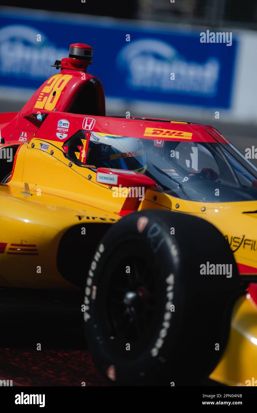 LONG BEACH, KALIFORNIEN, USA. , . Romain Grosjean von Frankreich nimmt am Indycar-Rennen auf der Long Beach Grand Prix Rennbahn in den Straßen von Long Beach Teil. NTT INDYCAR-SERIE, Andretti Autosport-Team, Dallara IR12, Honda-Motor, Startnummer: 28, Bild und Copyright Alex WONG/ATP Images (WONG Alex/ATP/SPP) Credit: SPP Sport Press Photo. Alamy Live News Stockfoto