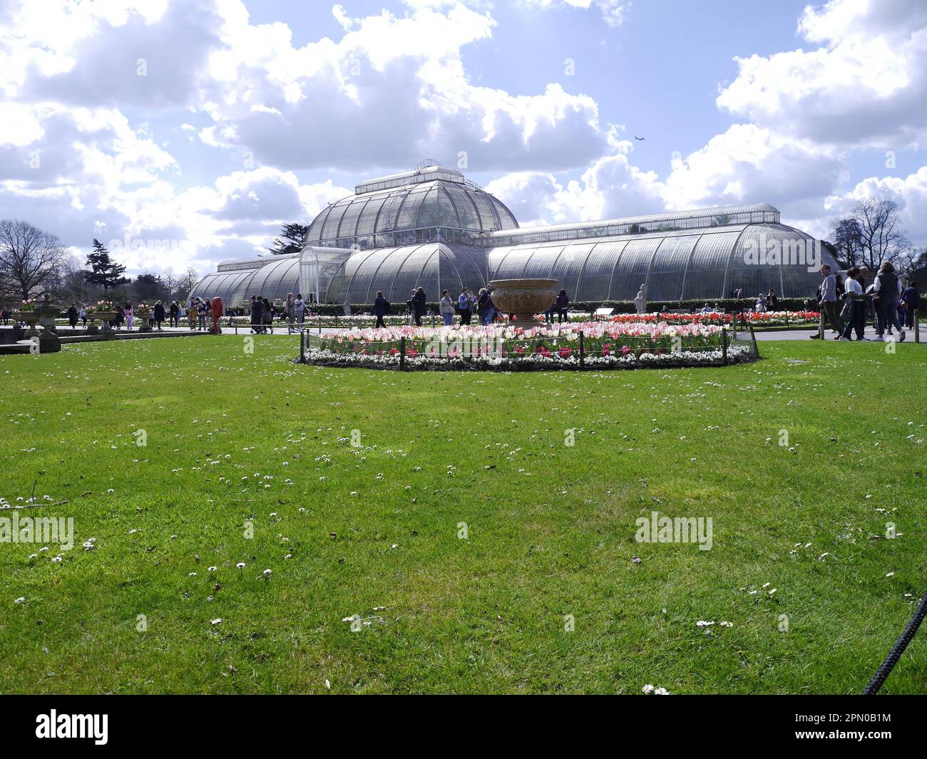 Das Glass Palm House in Kew Botanical Gardens in der Nähe von London Stockfoto