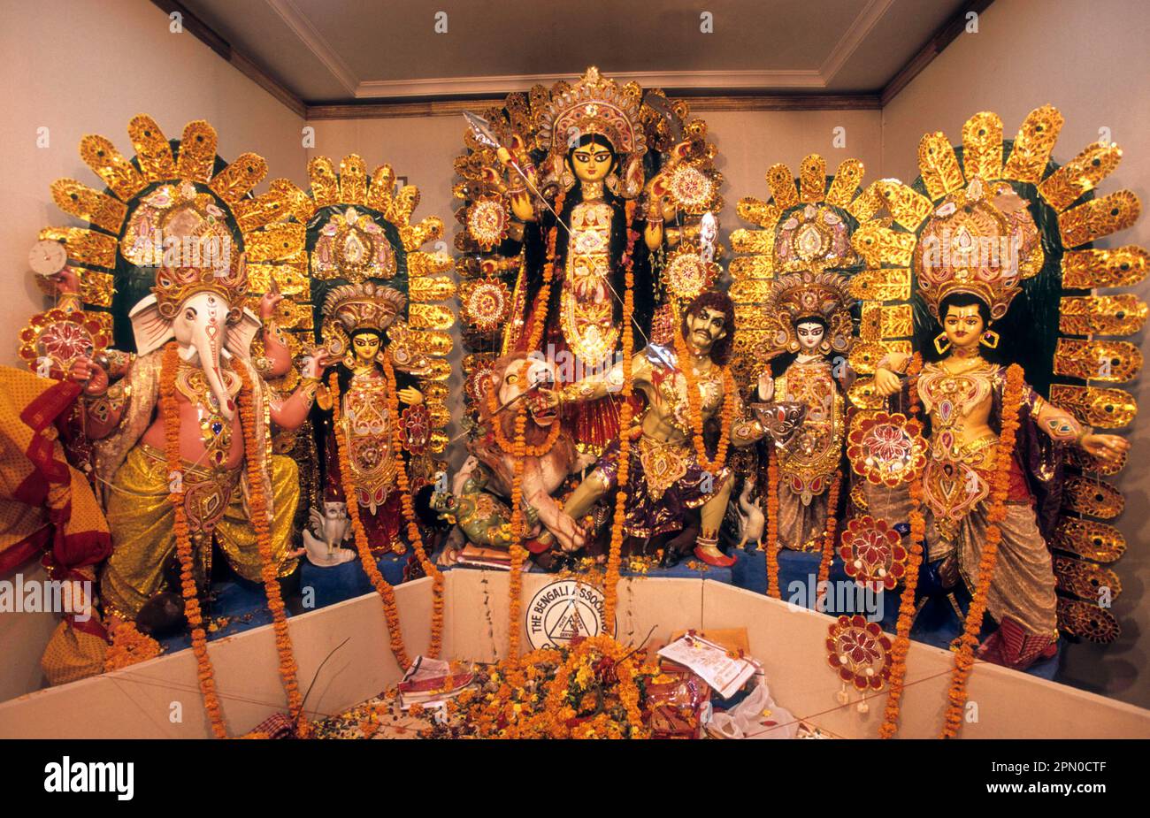 Durga Puja, Pooja in Kalkutta, Indien, Asien Stockfoto